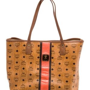 MCM Brown Cognac Visetos Canvas Tote